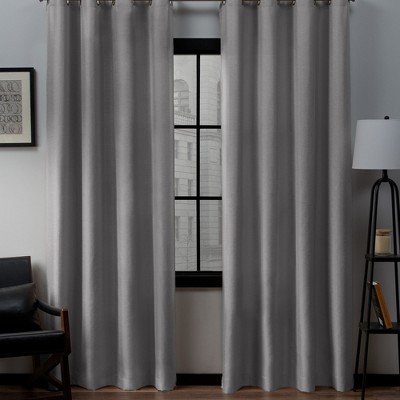 EXCLUSIVE HOME Loha Linen Grommet Top Curtain Panel Pair
