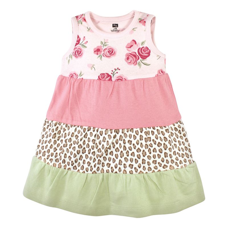 Hudson Baby Baby Girls Cotton Dresses, Blush Rose Leopard, 3 of 5