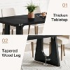 Okak Modern Large Rectangular Dining Table with Wood Pedestal Base,Minimalist Kitchen Dinner Table for Dining Room,Family Meals - 4 of 4