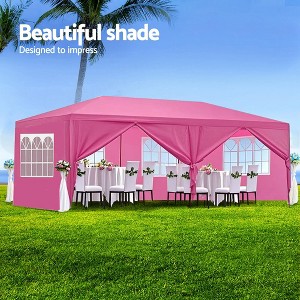 ORRD 10x20' Pink Wedding Party Canopy Tent with 6 Removable Sidewalls – Spacious Outdoor Gazebo for Events, Durable & Easy Setup - 1 of 4