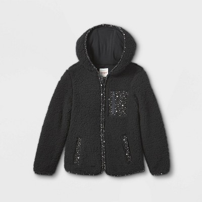 Girls black sherpa jacket online