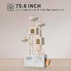 Cat Tree with Litter Box Enclosure 76 Inch Large 2 In1 Cat Tower Condo with Scratching Post, Dangling Balls, Backet & Top Perch - 3 of 4