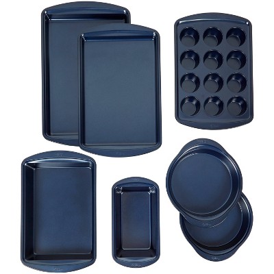 Wilton 7pc Diamond-Infused Non-Stick Baking Set Navy/Blue
