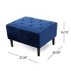 VYNXARIA Navy Blue Square Ottomans and Benches - 25.50 Inches Wide, Mid Century Style - 4 of 4