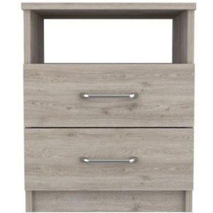 NicBex Nightstand with 2 Drawers,Modern Side Table with Metal Handles,Bedside Table for Bedroom,Living Room,White/Black/Gray - 1 of 4