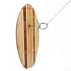 Pacific Shore Games Striped Wooden Hook and Ring Game - Outdoor Games for Adults and Family, Ultimate Ring Toss Game - 1 of 4