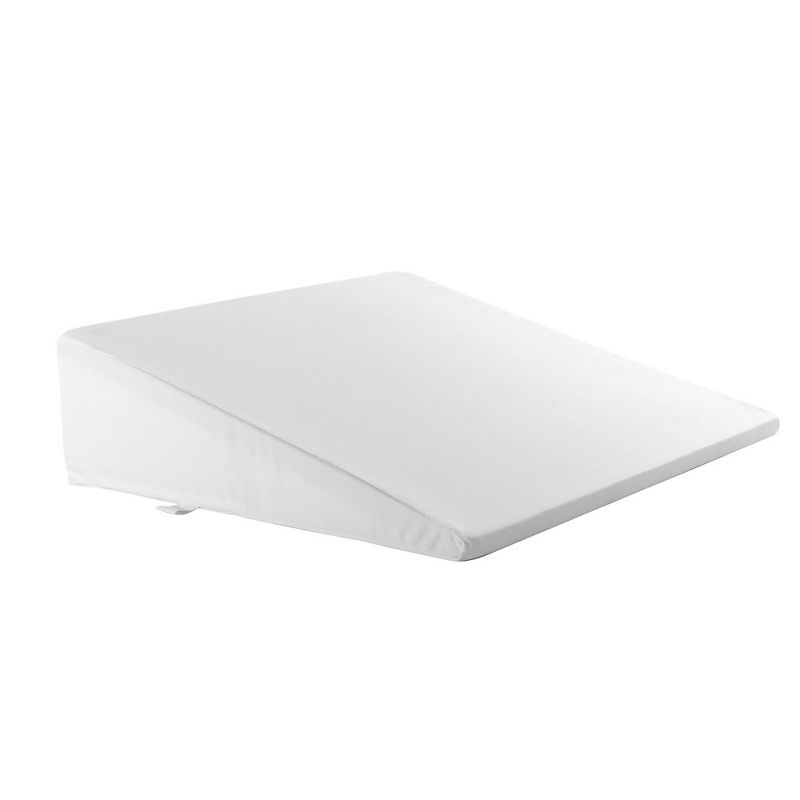 Cheer Collection Memory Foam Bed Wedge Pillow with Washable Cover - White (25" x 25" x 7"), 2 of 11