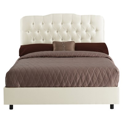 King Seville Faux Silk Upholstered Bed Shantung Parchment - Skyline Furniture