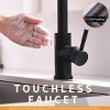 DOMETOUR Touchless Kitchen Faucet,Hands Free Automatic Smart Kitchen Faucet Black Smart Kitchen Faucet - 2 of 4