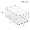 mDesign Large Deep Plastic Kitchen Storage Organizer Bin, Handles, 4 Pack, Clear - image 4 of 4