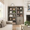 Acekool 5-Tier Farmhouse Bookshelf with Doors, Wooden Storage Cabinet for Living Room, Office, Bedroom - 3 of 4