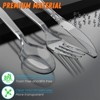 Itopfox 360 Count Plastic Silverware Set, Heavy Duty Disposable Cutlery, Heat Resistant & BPA Free Forks Spoons Knives, Premium Clear Utensils - 3 of 4