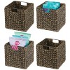 mDesign Woven Hyacinth Kitchen Storage Organizer Basket Bin, 4 Pack, White Wash - 2 of 4