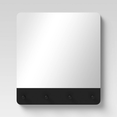 Peg Decorative Wall Mirror Black - Room Essentials™