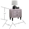 NicBex Velvet Nightstand with 2 Drawers,Modern Small Side Table for Small Space Bedside Table with Wood Legs for Bedroom,Living Room - 3 of 4