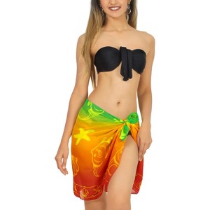 LA LEELA Women's Beachwear Summer Bikini Wraps Beach Wrap Swimwear Swim Cover Up Skirt Swimsuit Sarong Coverups for Women One Size Multi,Fish - 1 of 4