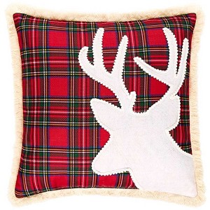 The Lakeside Collection Tartan Plaid Lodge Embroidered Accent Pillows - 1 of 3