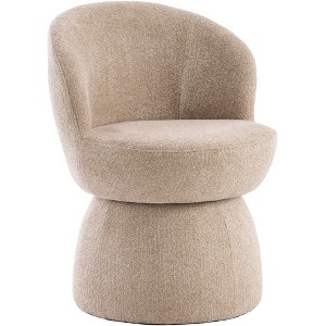 YOUNIKE Boucle Fabric Swivel Accent Chair Modern Upholstered Barrel Chair 22" Wide Living Room Chair Single Sofa Chair - 1 of 4
