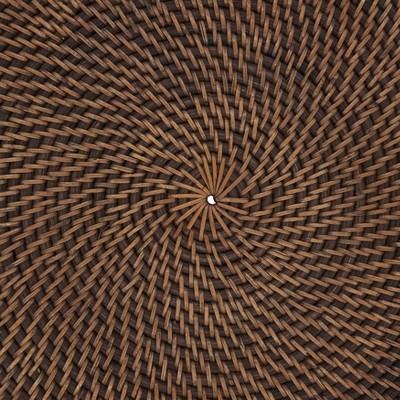 Saro Lifestyle Round Brown Woven Rattan Placemats, Set of 4