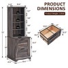 Farmhouse Bookshelf with 2 Large File Drawers, 72" Tall Bookcase with Storage,  4 Tier Rustic Wood Bookshelf for Home, Living Room - 2 of 4
