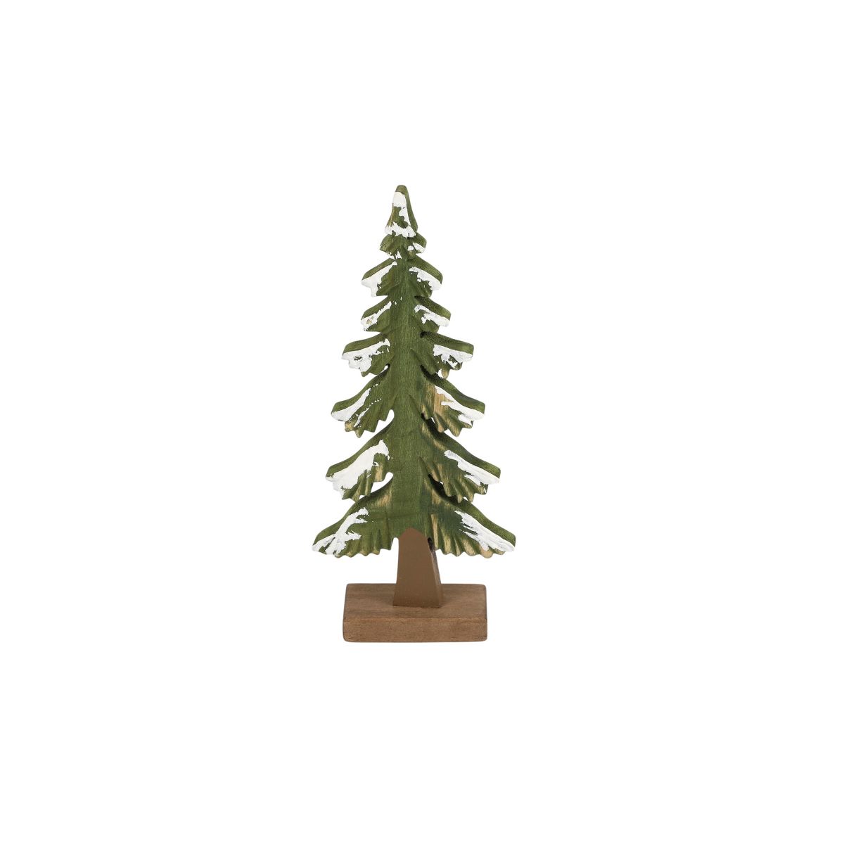 Saro Lifestyle Paulownia Wood Decorative Tree Accent (Set of 4) - Snow-Dusted Tabletop Holiday Decor - thumbnail 2