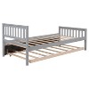 Sapphtopaz Bed Frame with Trundle, Platform Bed Frame with Headboard and Footboard, Bedroom Furniture for Small Living Space, No Box Spring Needed - 3 of 4