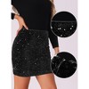 Allegra K Women's Sequin High Waist Stretchy Velvet Sparkle Party Bodycon Mini Skirt - 2 of 4
