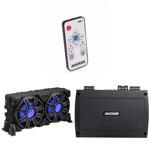 Kicker 51MWLE104 - MWE 10-Inch Loaded Premium Marine Sub Encl w/ Passive Radiator 4ohm & 48KXMA8004 Marine Amp Bundle ( Includes LED Remote ) - 1 of 4