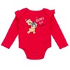 Disney Christmas Baby Girls Bodysuit, Pants and Headband 3 Piece Outfit Set Newborn to Infant - 2 of 4
