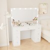 SUGIFT Modern Vanity Table Vanity Desk with 5 Drawers, White - 3 of 4