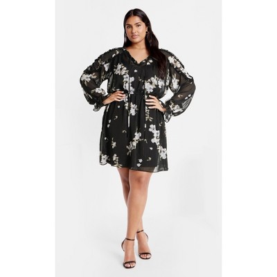 Women's Plus Size Amira Print Dress - black | CITY CHIC