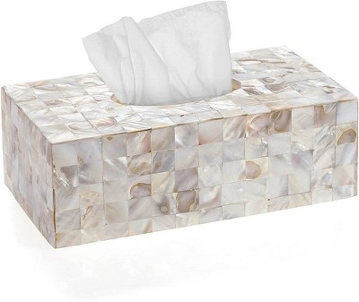 Milano Mother of Pearl Rectangular Tissue Box Cover