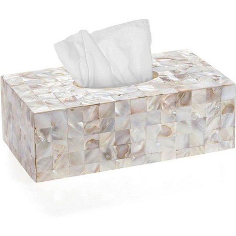 White Rectangular Tissue Box Cover