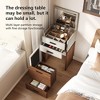 Luck Live vanities 19.68in W Small dressing table set, with flip mirror white and walnut integrated dressing table,dresser for bedroom - 4 of 4