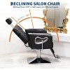 Professional Barber Chair, PU Leather Salon Chair with Hydraulic Height Adjustment, 360° Swivel & Reclining, Black & Chrome - 4 of 4