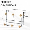 Evideco French Home Goods Versatile Over-the-Door Metal Rack with Ceramic Hooks - 4 of 4