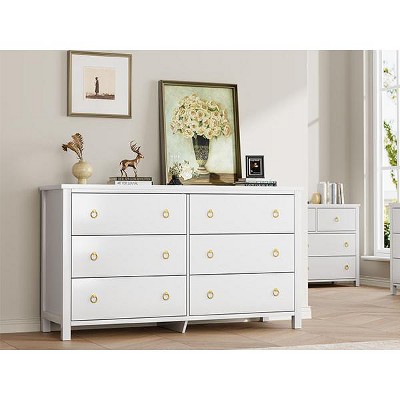 3 Dresser for Bedroom, 29" Tall Dresser, Modern Tall Drawer Dresser with Storage, Wooden Closet Dressers Chest of Drawers, White