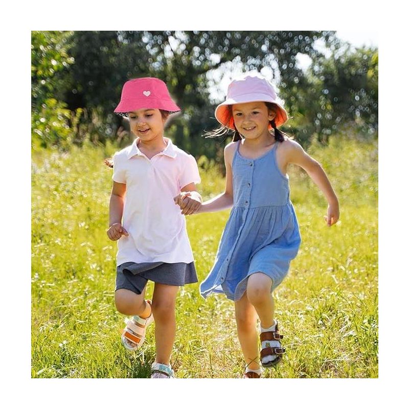 Addie & Tate Kids Reversible Bucket Hat for Girls & Boys, Packable Beach Sun Bucket Hat for Toddlers to Teens Ages 3-14 Years (Mint/Tie Dye), 3 of 4