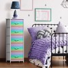 Sorbus Narrow 5 Drawers Nightstand with Steel Frame, Wood Top, Easy Pull Fabric Bins for Home, Bedroom, Office & Dorm - 2 of 4