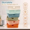 4E's Novelty 6 Pack Classroom Paper Baskets, Organizing Desk Boho Tray for A4 Papers, Classroom Plastic Paper Bins, Fun Turn In Trays for Teachers - 4 of 4