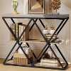 GOCAPTAIN 3-Tier Entryway Table, Industrial Console Sofa Table with Storage, Open Shelves, X-Shaped Metal Frame, Foyer Table for Entryway, Hallway - 2 of 4