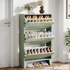 Hommoo Shoe Storage Cabinet with 3 Flip Drawers Green - 2 of 3