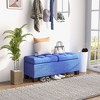 NicBex Modern 45.75" Storage Bench Linen Accent Stools with Button Tufted for Bedroom and Entryway - 4 of 4