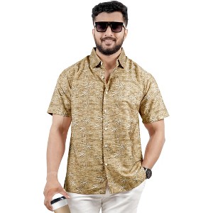 LA LEELA Men's Hawaiian Shirt Pocket Collared Beach Shirts for Men - 1 of 4