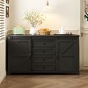 55" Farmhouse Sideboard Buffet Cabinet with Sliding Barn Doors, Storage Cabinet for Dining Room, Kitchen or Living Room-Panipeachy - 2 of 4