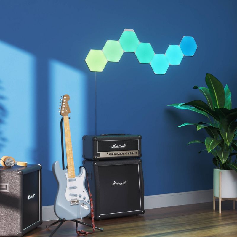 Nanoleaf 7pk Shapes Hexagon Smarter Kit LED Light Bulbs, 4 of 17