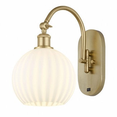 White Venetian - 1 Light Arm Swivels Side to Side Wall Sconce In Modern Style-13.5 Inches Tall and 8 Inches Wide