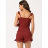 cheibear Women's Loungewear Cute Ruffle Camisole Tops with Shorts Pajama Sets - 4 of 4