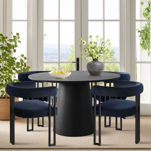 5 Piece Dining Set for 4,Extendable Wood Dining Table with 4 Upholstered Velvet Dining Chairs with Arm for Dining Room,Kitchen-Maison Boucle - 1 of 4