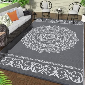 Outdoor Rug, Waterproof Durable Indoor/Outdoor RV Mat, Reversible Camping Carpet, Foldable Plastic Straw Rug for Patio, Porch - 1 of 4